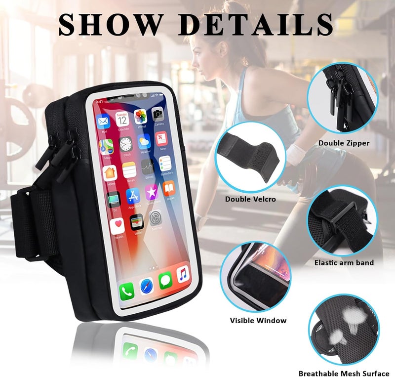 MOVOYEE حامل هاتف لذراع الجري حامل هاتف خلوي آيفون 16 16e 15 14 13 12 11 برو ماكس Xs Xr X بلس SE ميني جالاكسي ألترا S25 نوت - Image 4